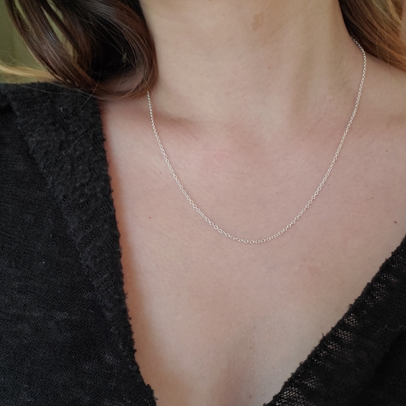 New 18" Dainty 925 Sterling Silver Plated Necklace Chain - Picture 9 of 15